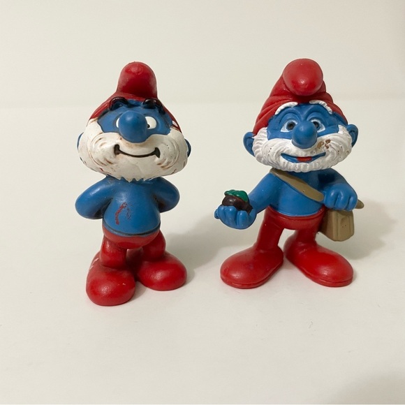 Lot of 2 Papa Smurf Toys Smurfs Figures - Picture 1 of 16